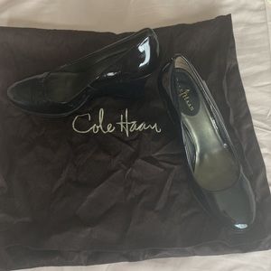 Cole Haan Black Patent leather Wedge Heels